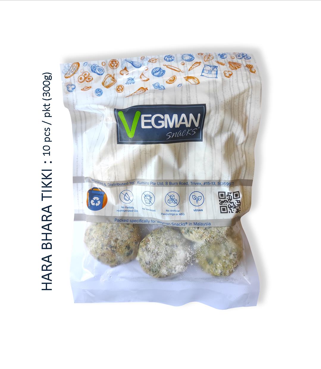 Vegman Snacks Hara Bhara Tikki 300 Gm